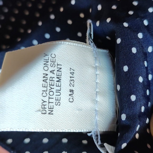Tablets Petites Vintage Navy Blue Polka Dot Button Down Romper Size 16 - Picture 5 of 5